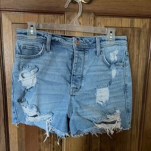 Distressed Denim Shorts
